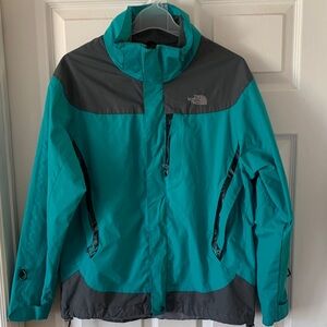 The North Face Turquoise and Charcoal Jacket